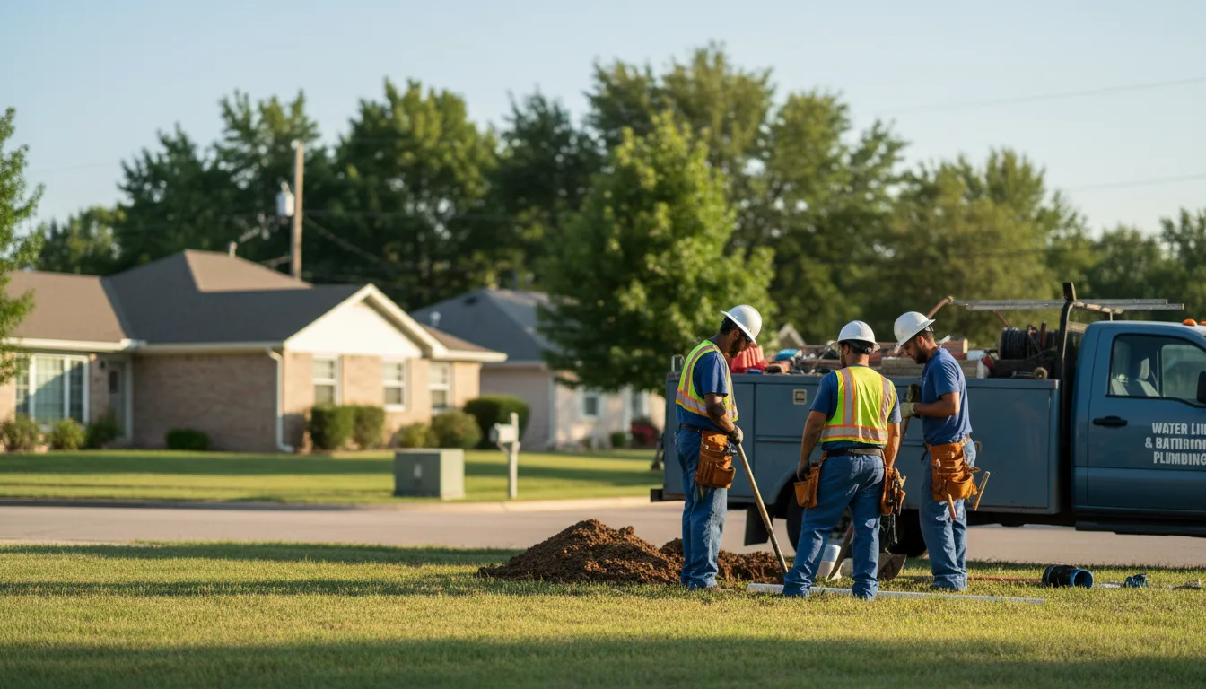 Residential water line and bathroom plumbing service in Beulah, WY